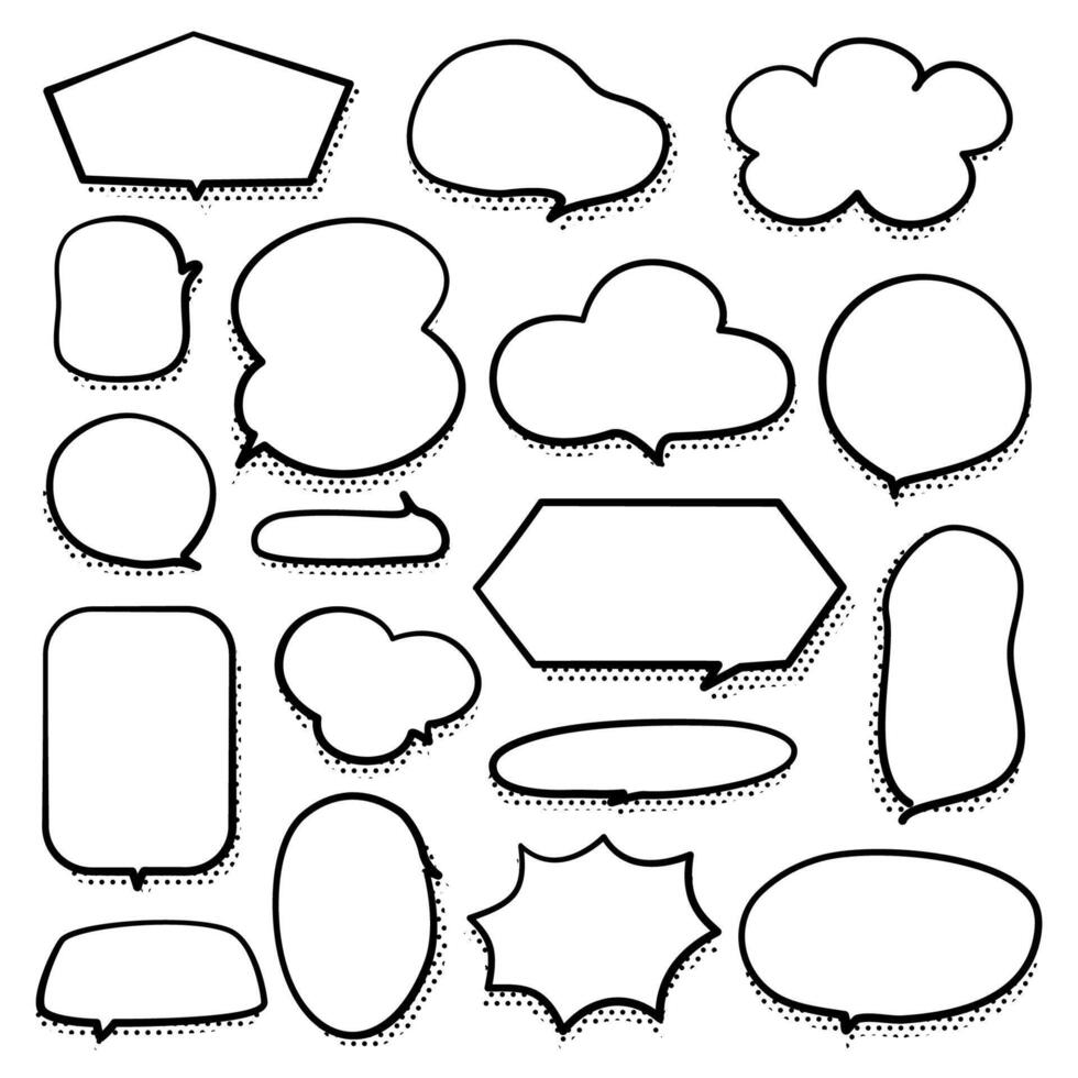 Set of bubble chat comic vector