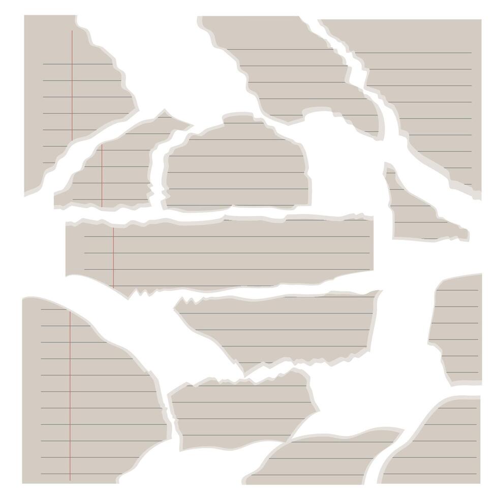 Set of torn paper retro vector