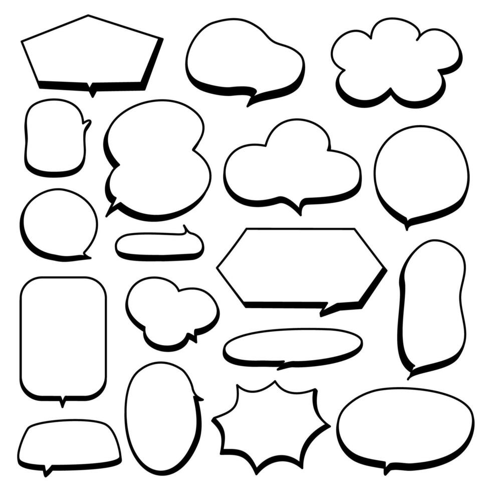 Set of bubble chat comic vector