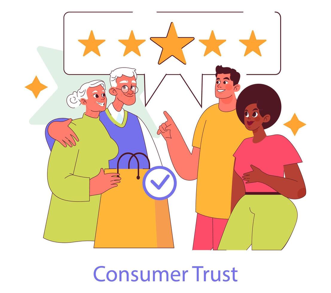 Brand Authenticity. Flat Illustration vector