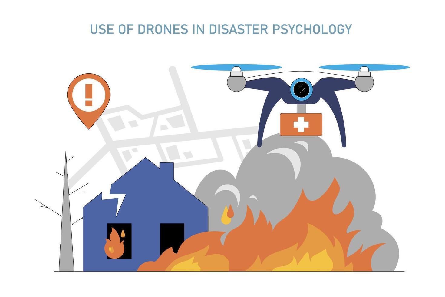 Disaster Psychology. Flat Illustration vector