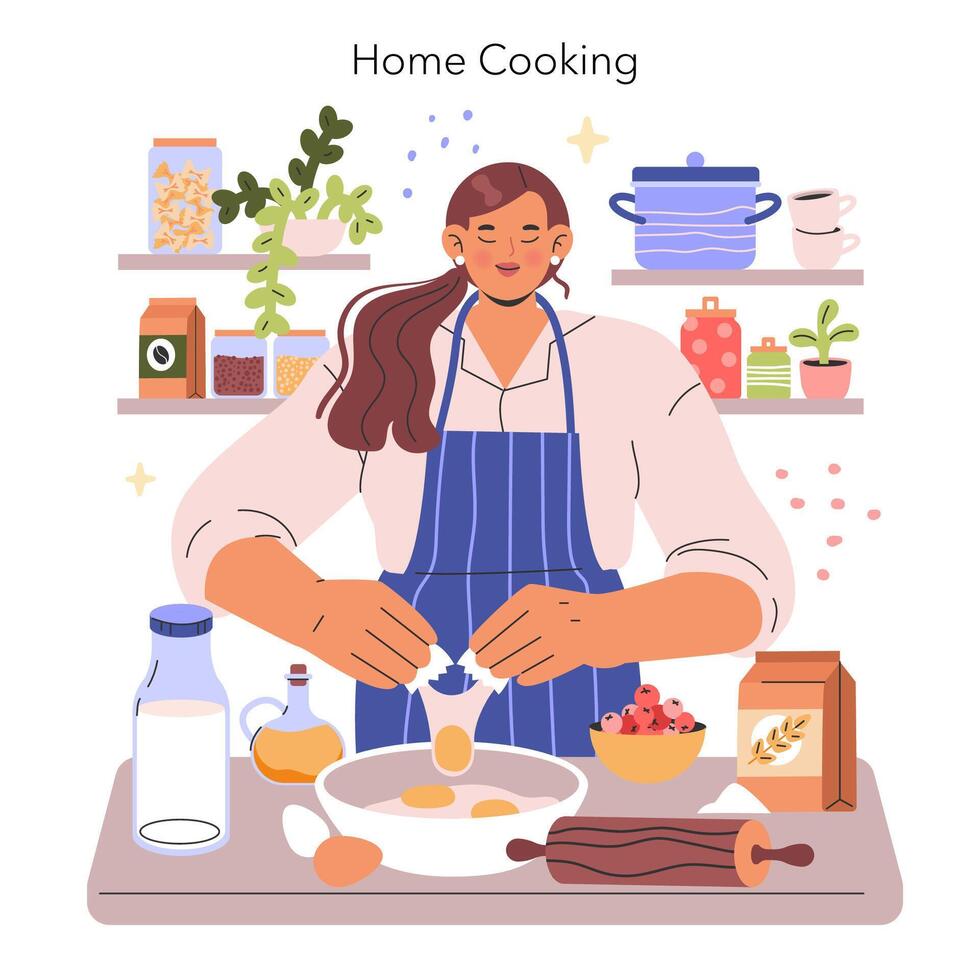 Housewife. Flat Illustration vector