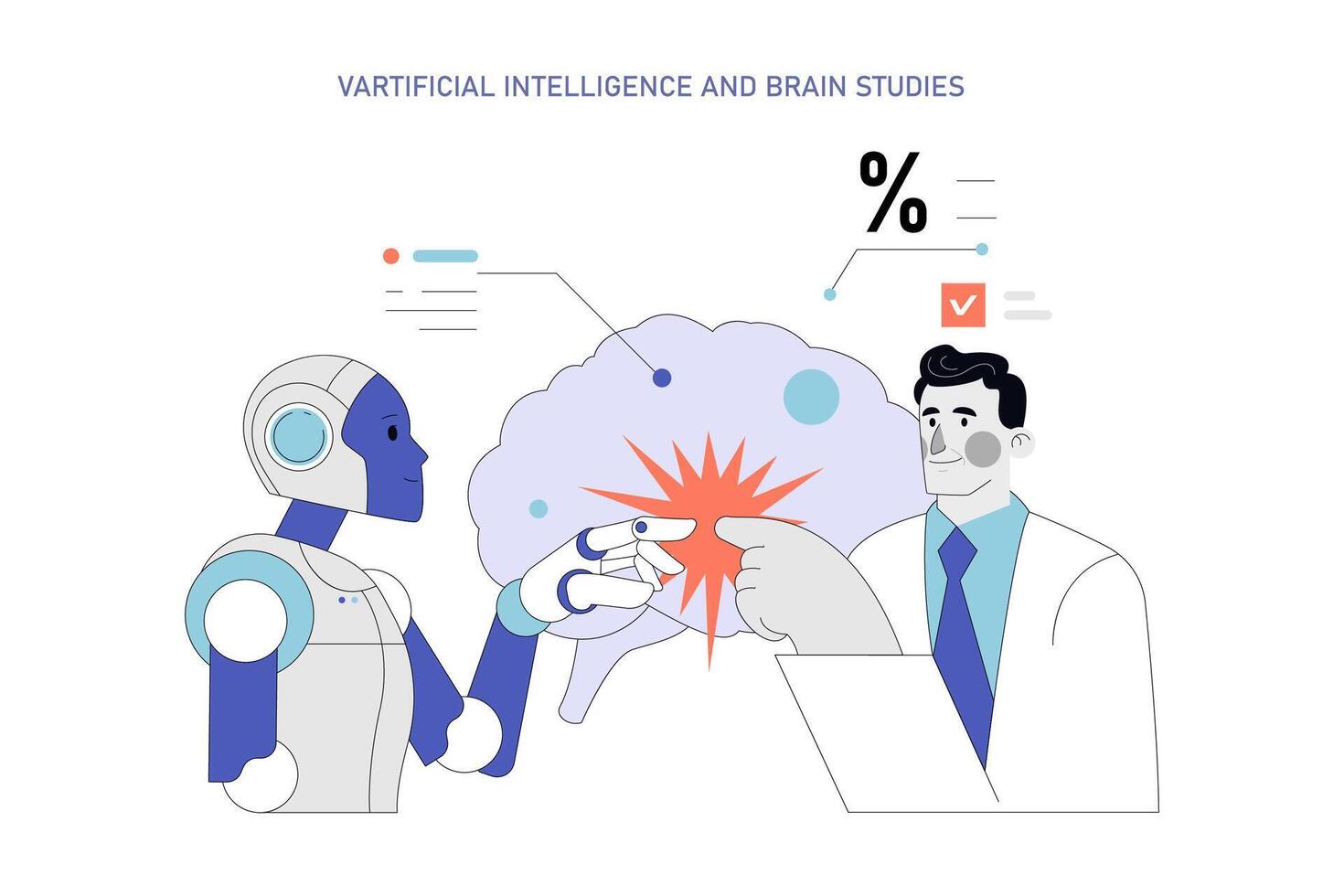 Neuroplasticity. Flat Illustration vector