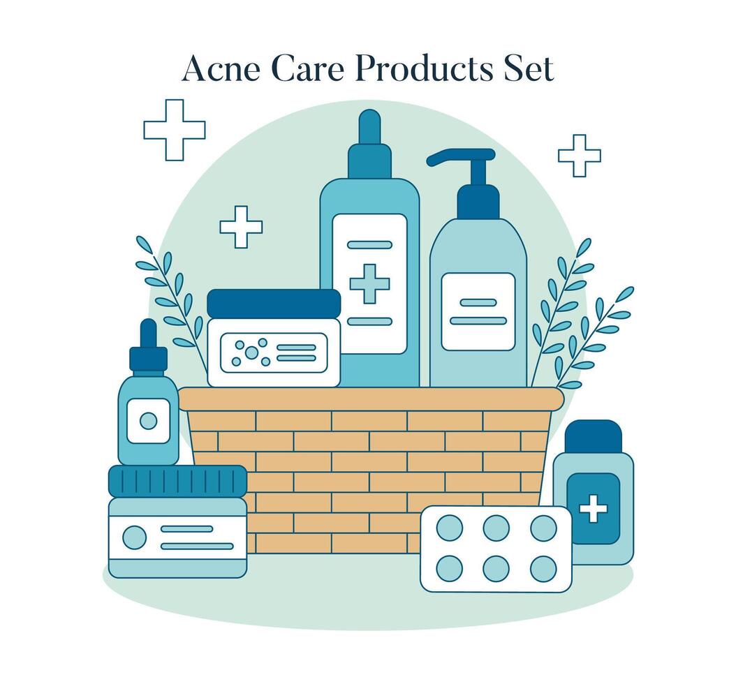 Skincare Toolbox. Flat Illustration vector