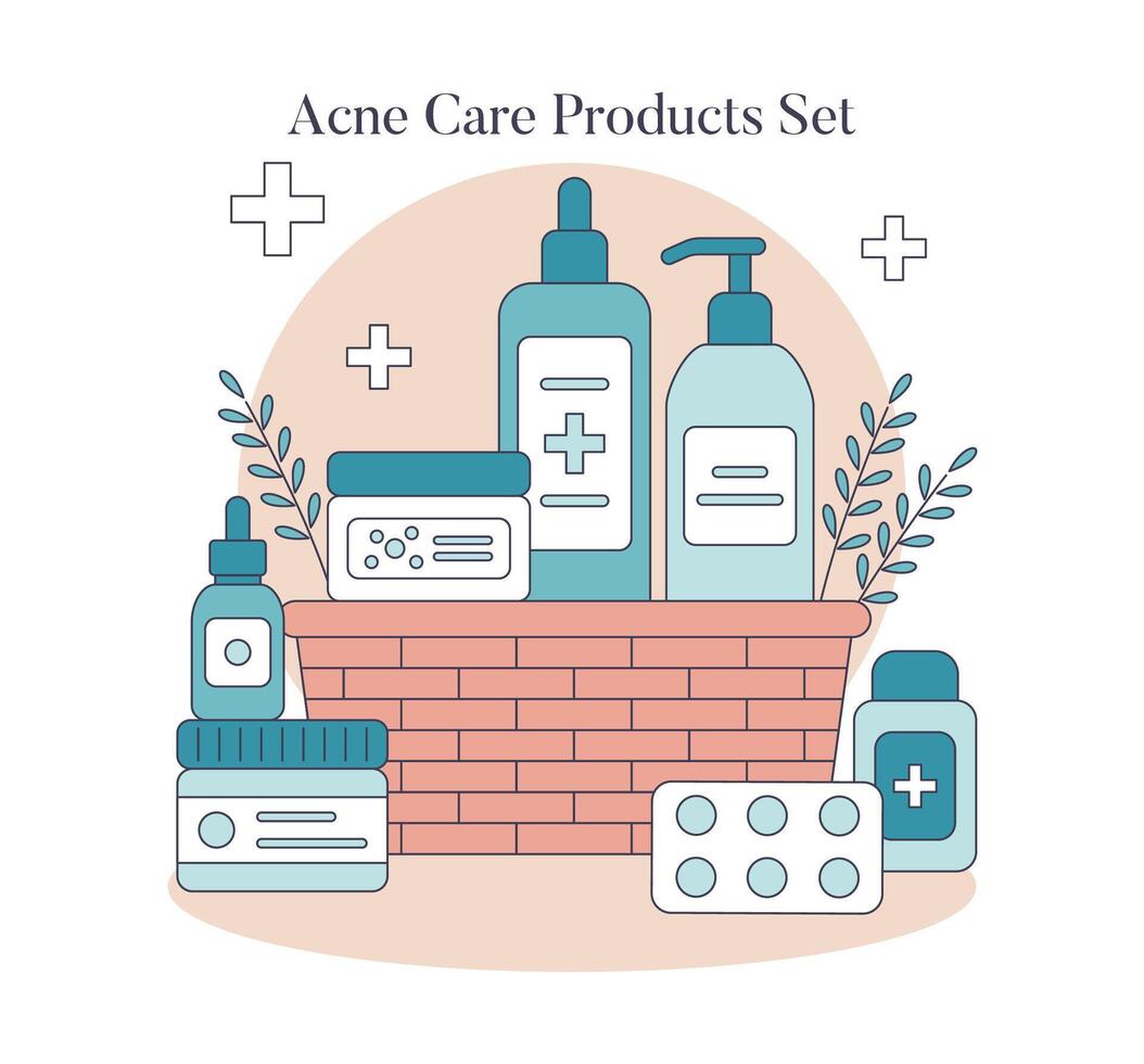 Skincare Toolboxes. Flat Illustration vector