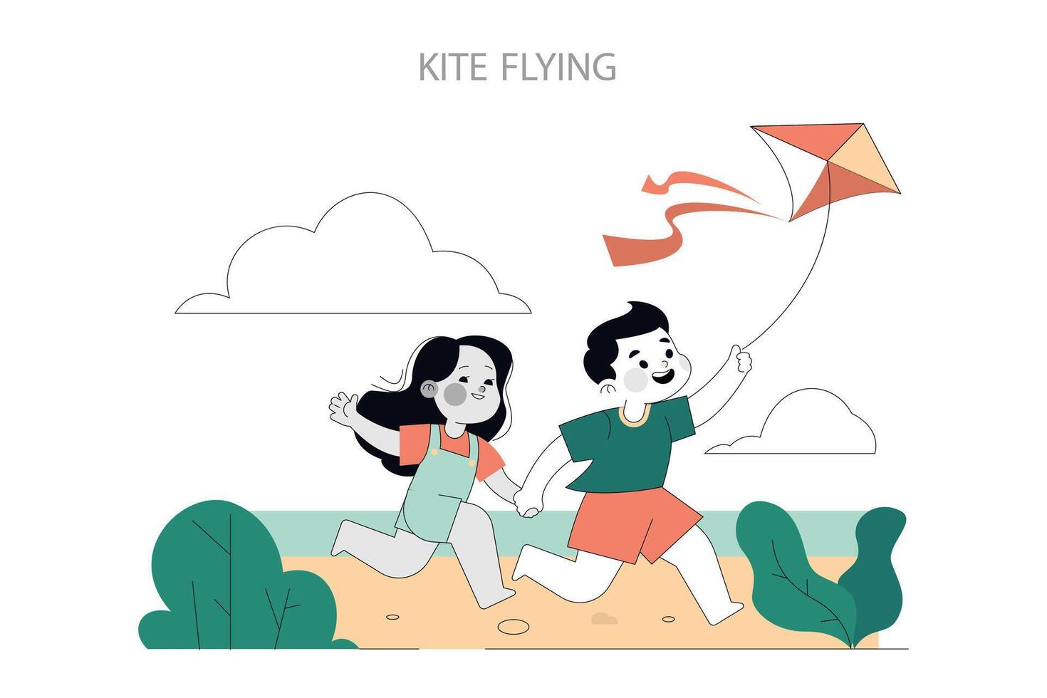 Summer Activities. Flat Illustration vector