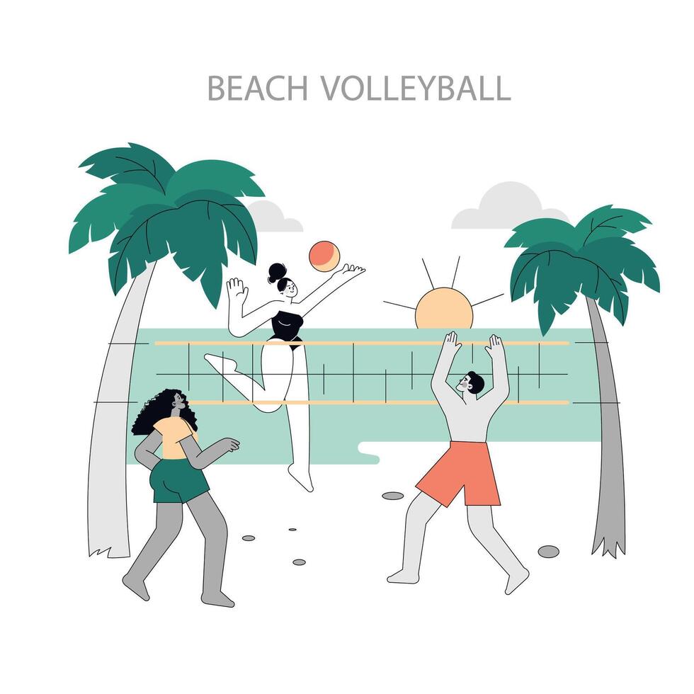 Summer Activities. Flat Illustration vector