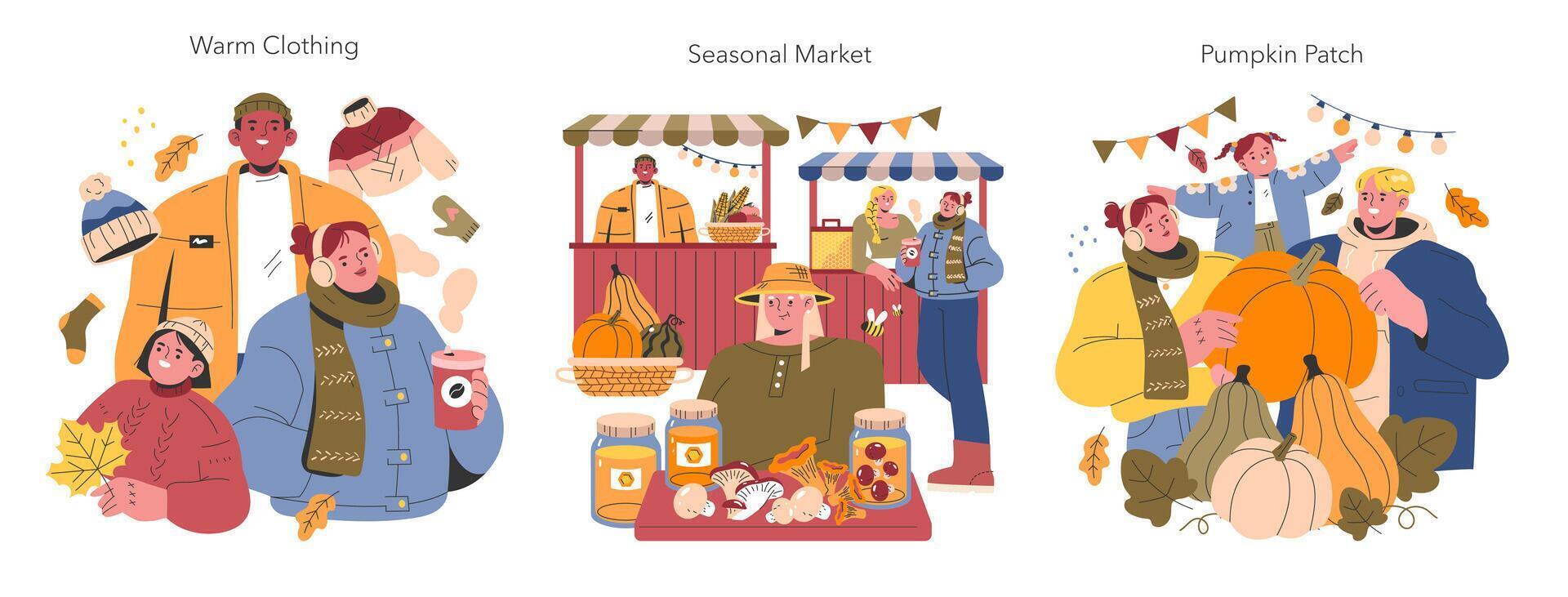 Welcome Fall. Flat Illustration vector