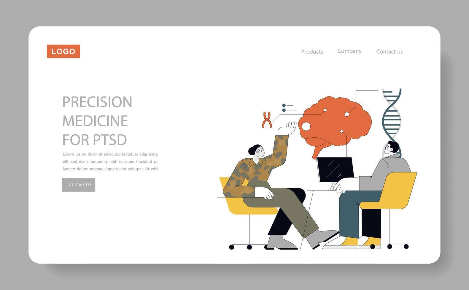 PTSD Prevention in First Responders. Flat Illustration vector