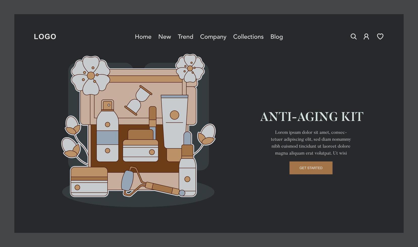 Skincare Toolbox. Flat Illustration vector
