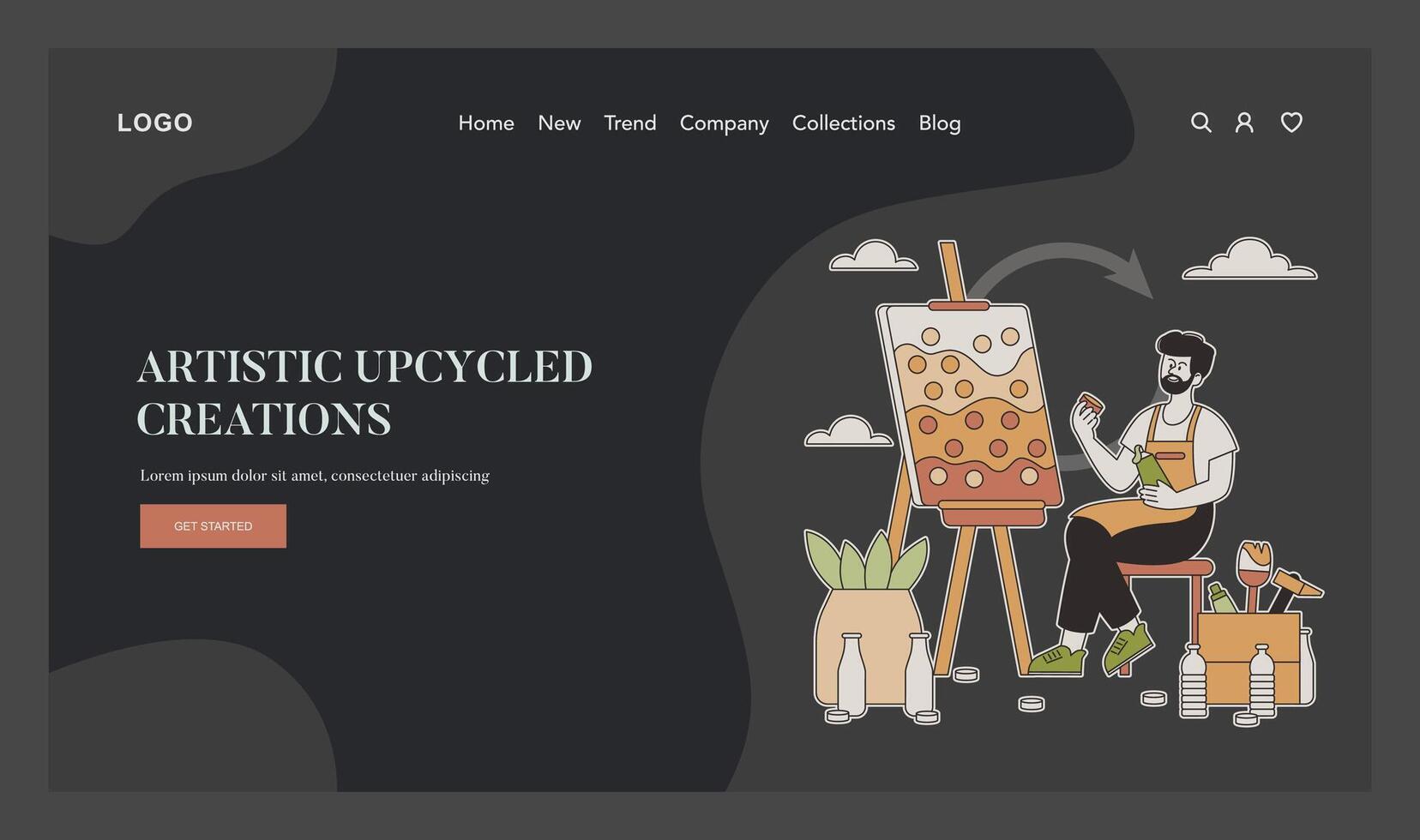 Upcycled Handmade. Flat Illustration vector