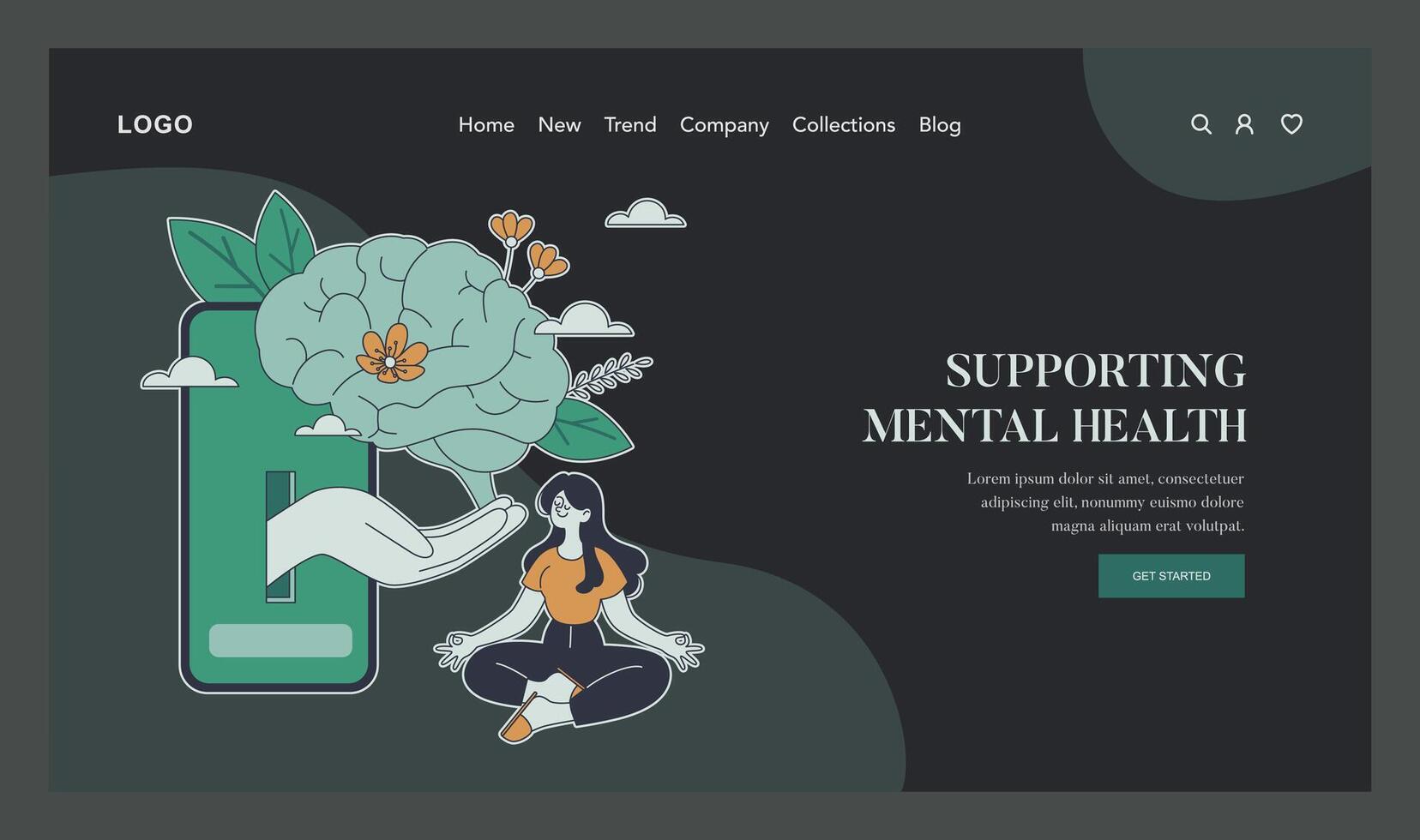 Wellness Monitoring. Flat Illustration vector