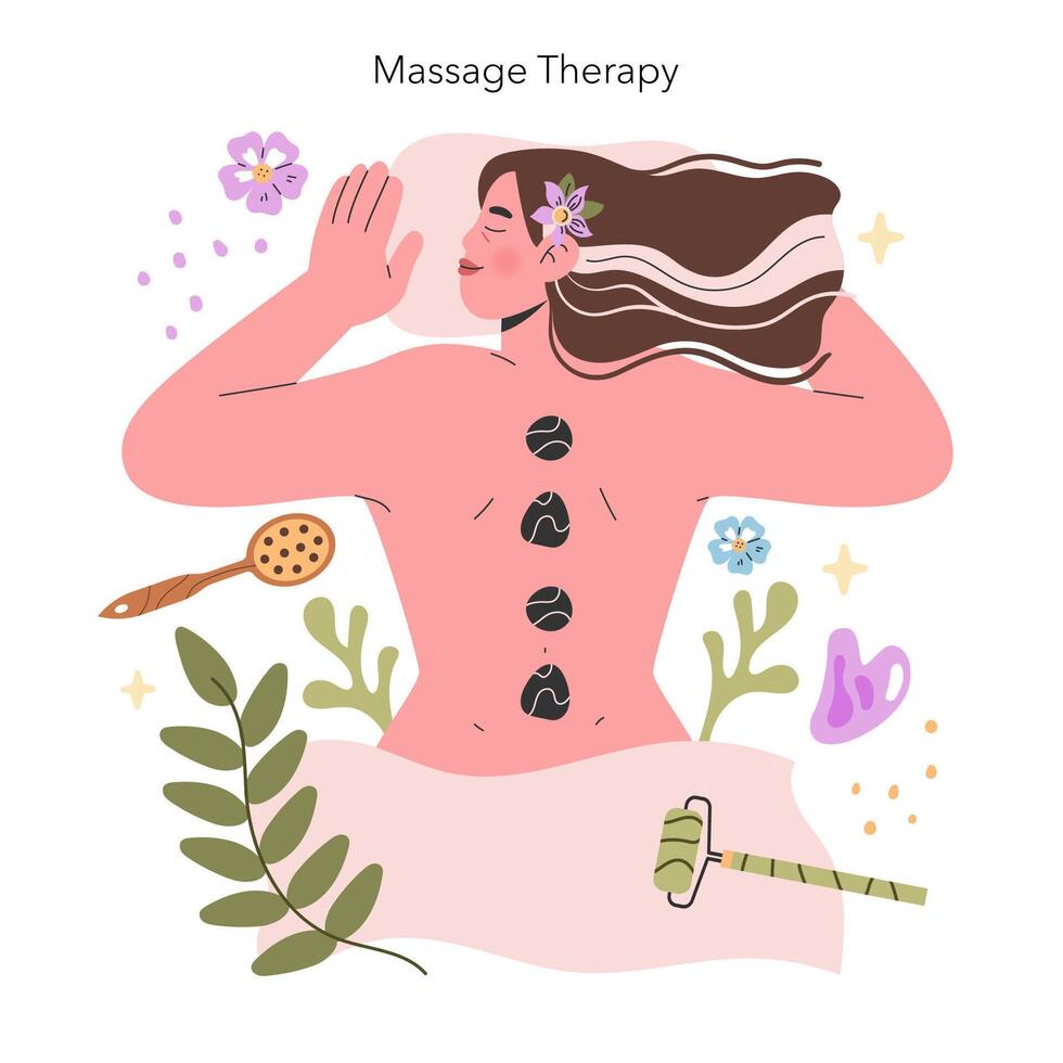Alternative Medicine. Flat Illustration vector