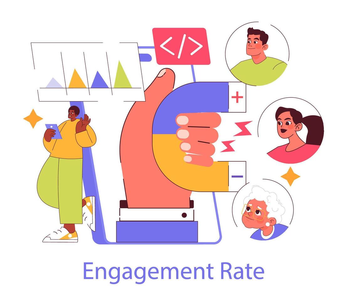 Branded App. Flat Illustration vector