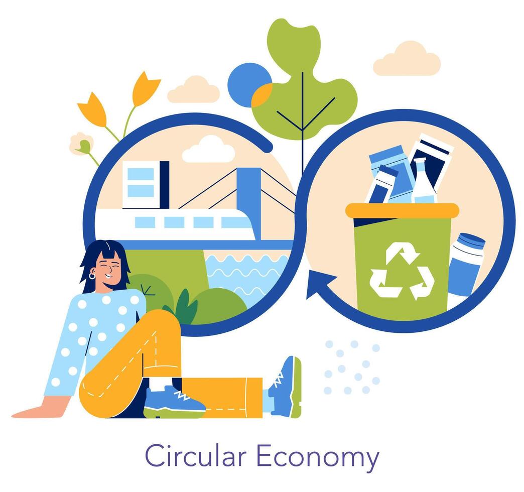 Circular Economy. Flat Illustration vector