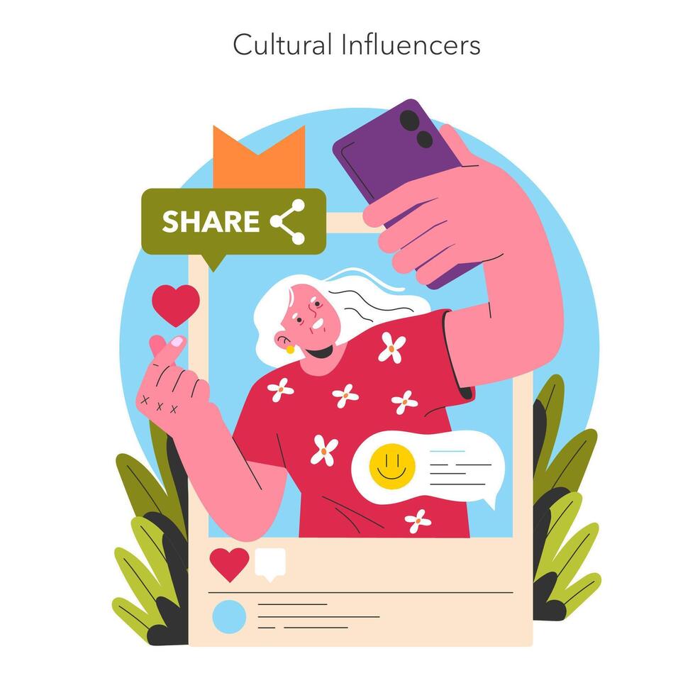Empowering Older Women. Flat Illustration vector