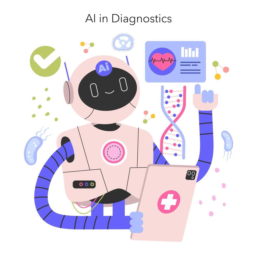 Future Medicine. Flat Illustration vector
