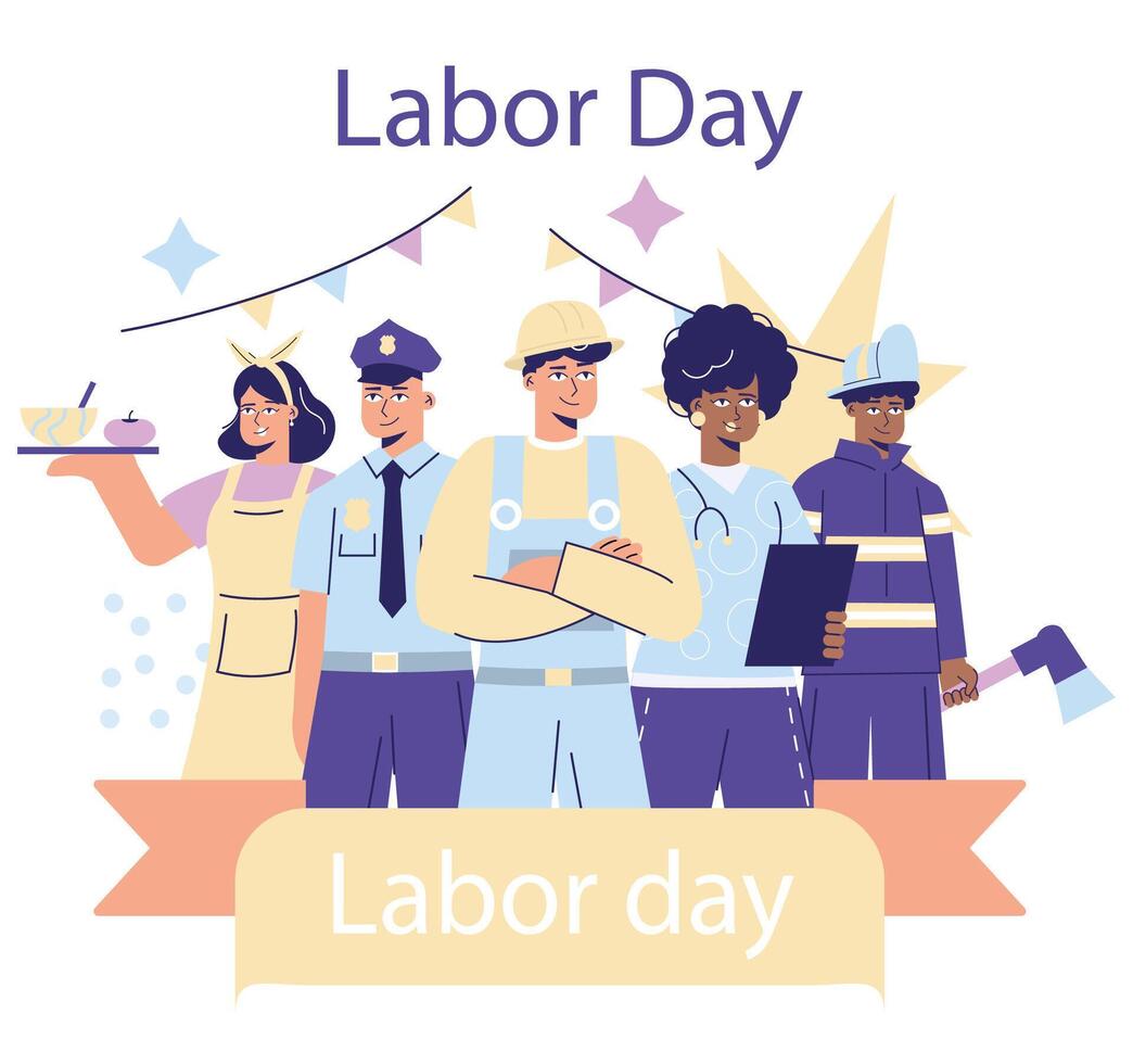 Labor Day. Flat Illustration vector
