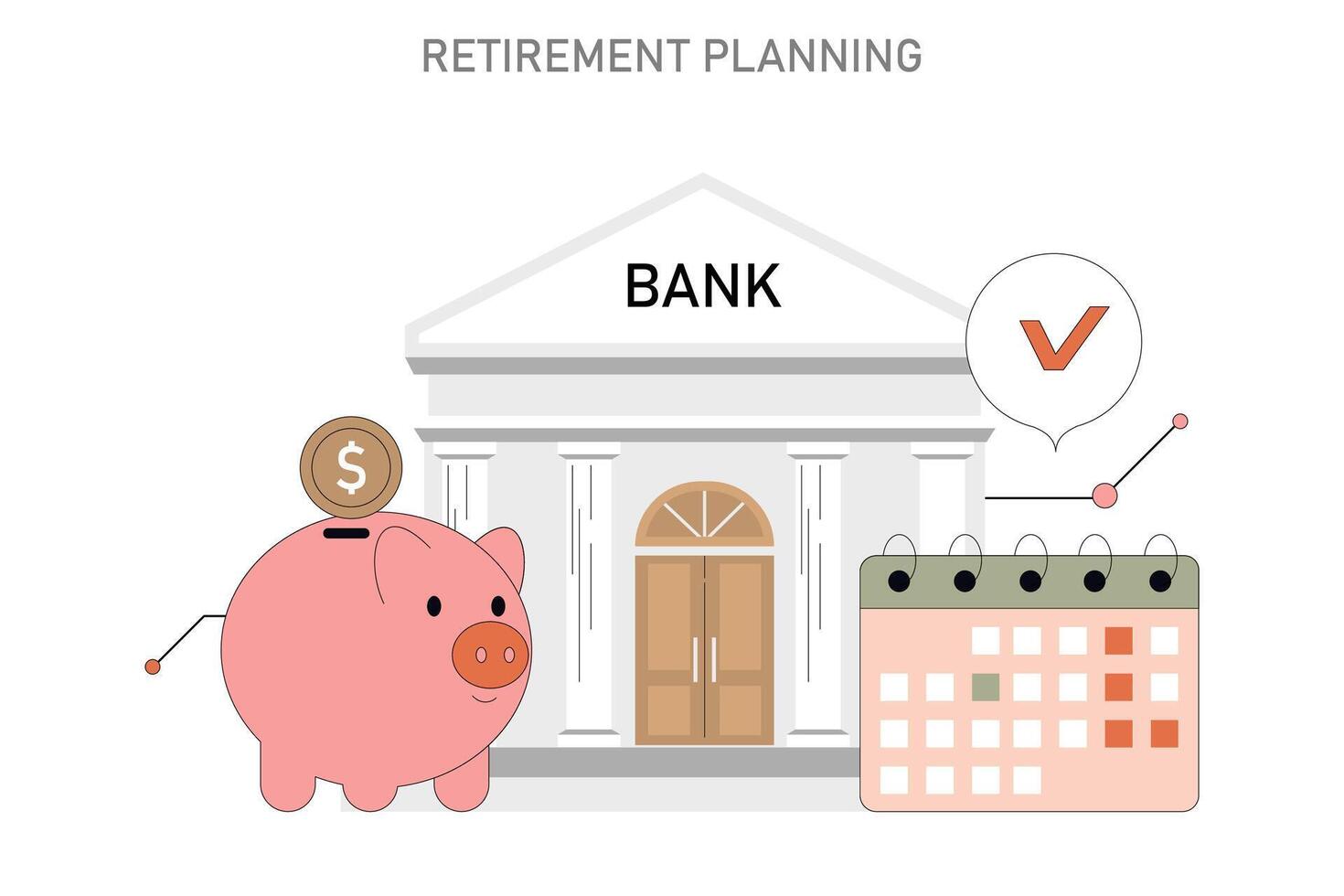 Positive Aging. Flat Illustration vector