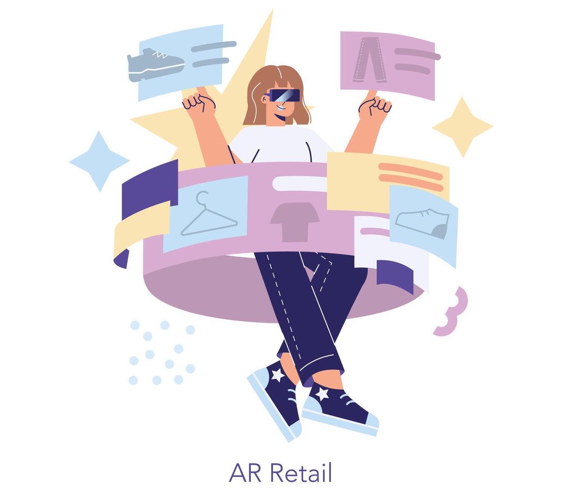 Retail Tech. Flat Illustration vector