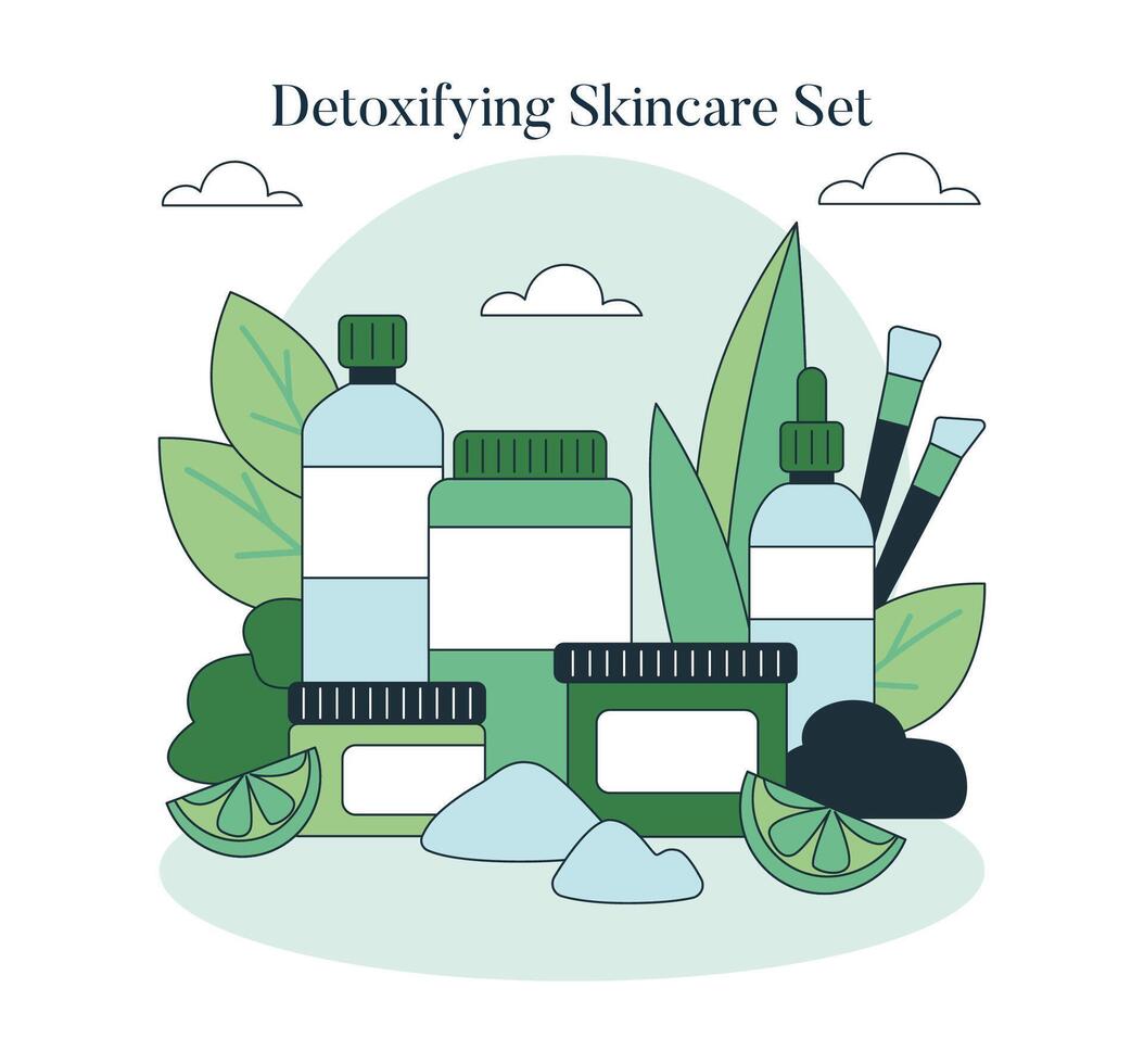 Skincare Toolbox. Flat Illustration vector
