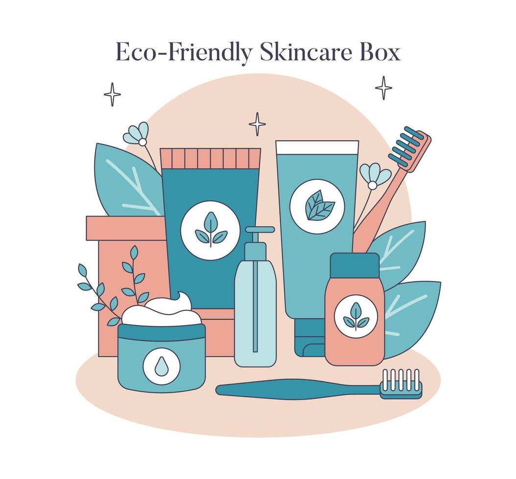 Skincare Toolboxes. Flat Illustration vector