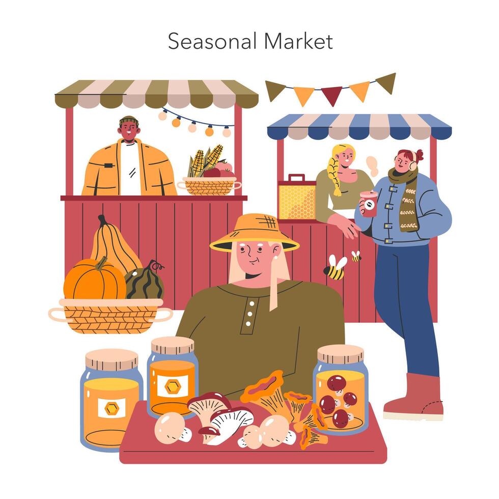 Welcome Fall. Flat Illustration vector