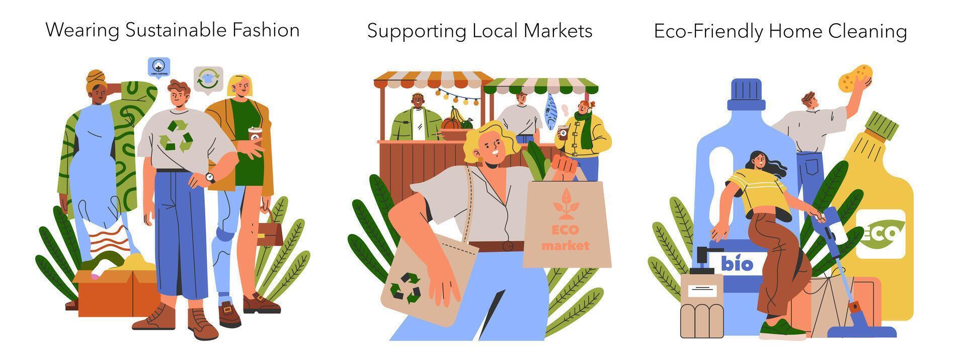 Sustainability Lifestyle. Flat Illustration vector