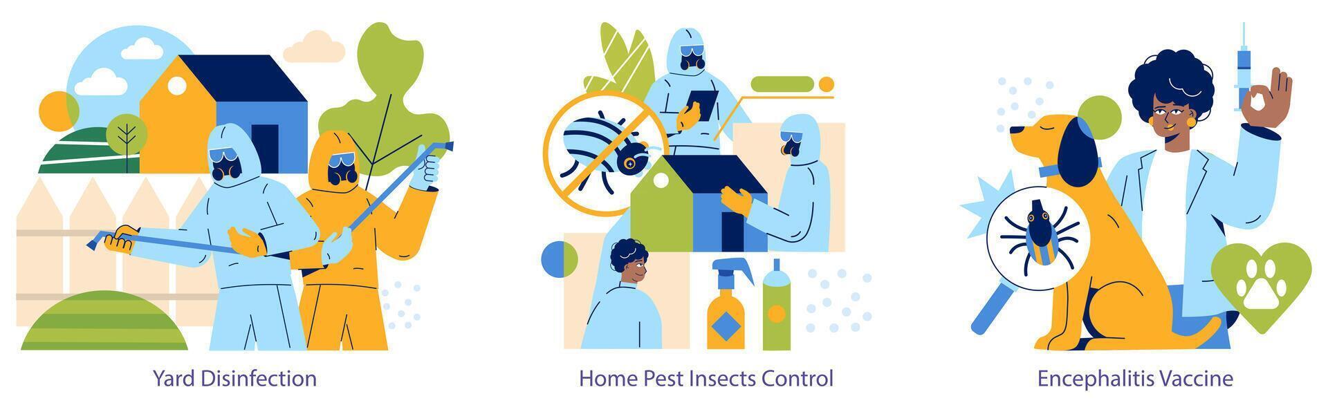Insect Pests. Flat Illustration vector