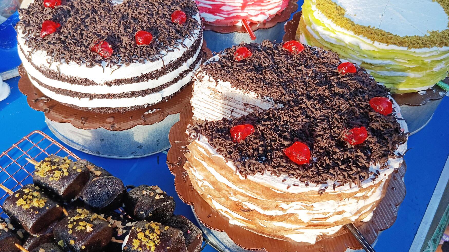 Cake with various toppings photo
