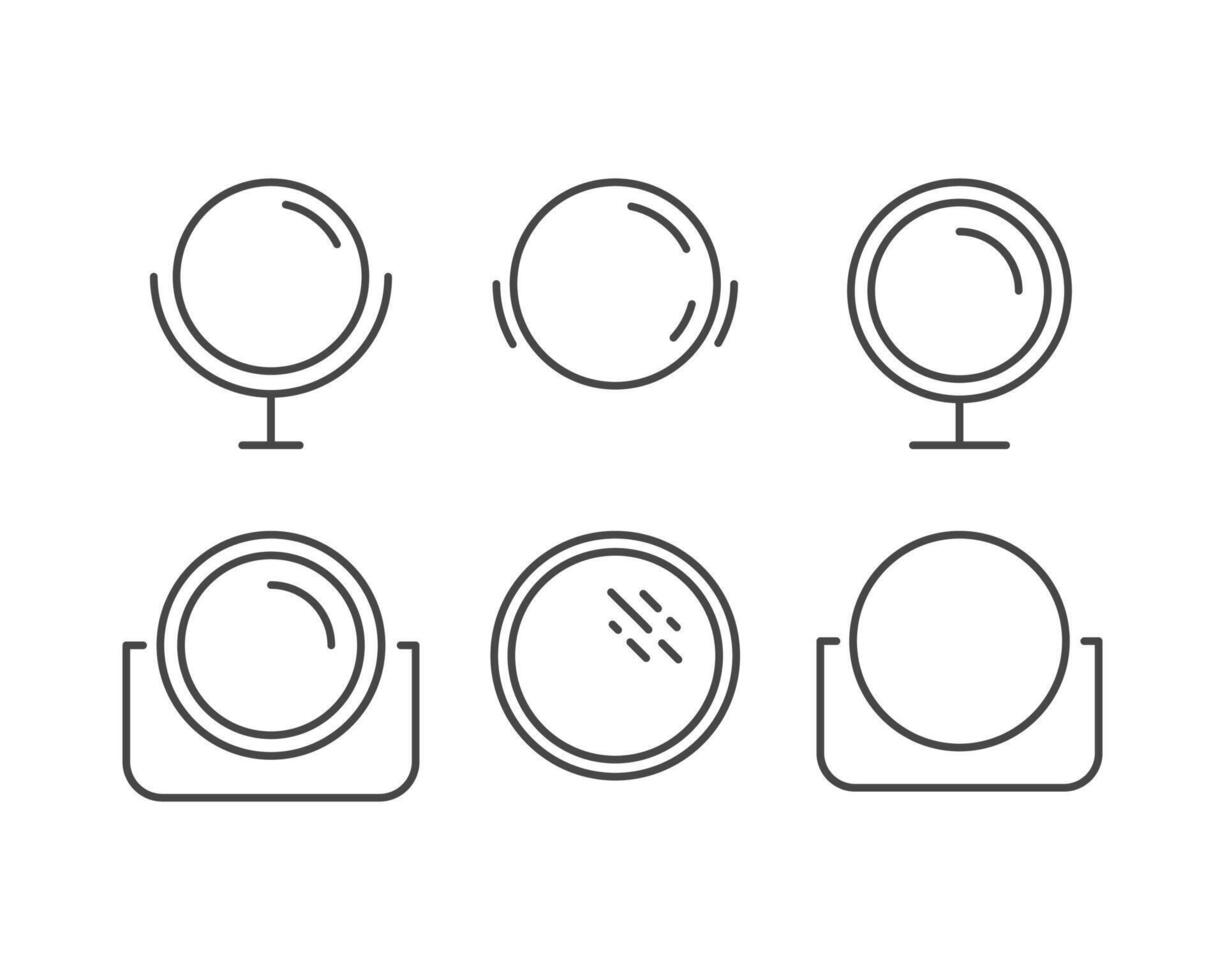 Collection of face mirror graphic icon vector