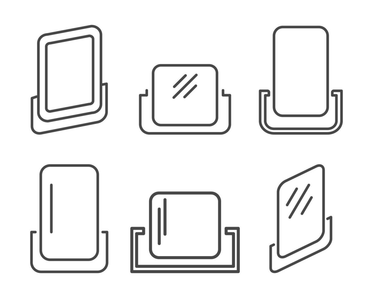 Collection of face mirror graphic icon vector