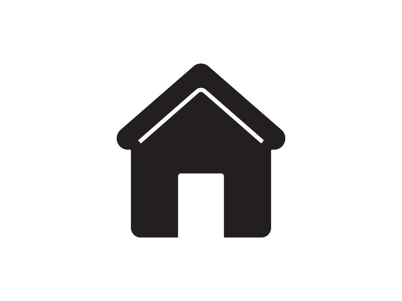 Icon a house representation, isolated against a clean background. This simple symbol evokes a sense of warmth and security, embodying the concept of home. vector
