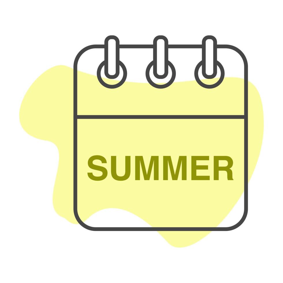 of icons. Daily, monthly, yearly calendar icon. Seasons of the year summer vector
