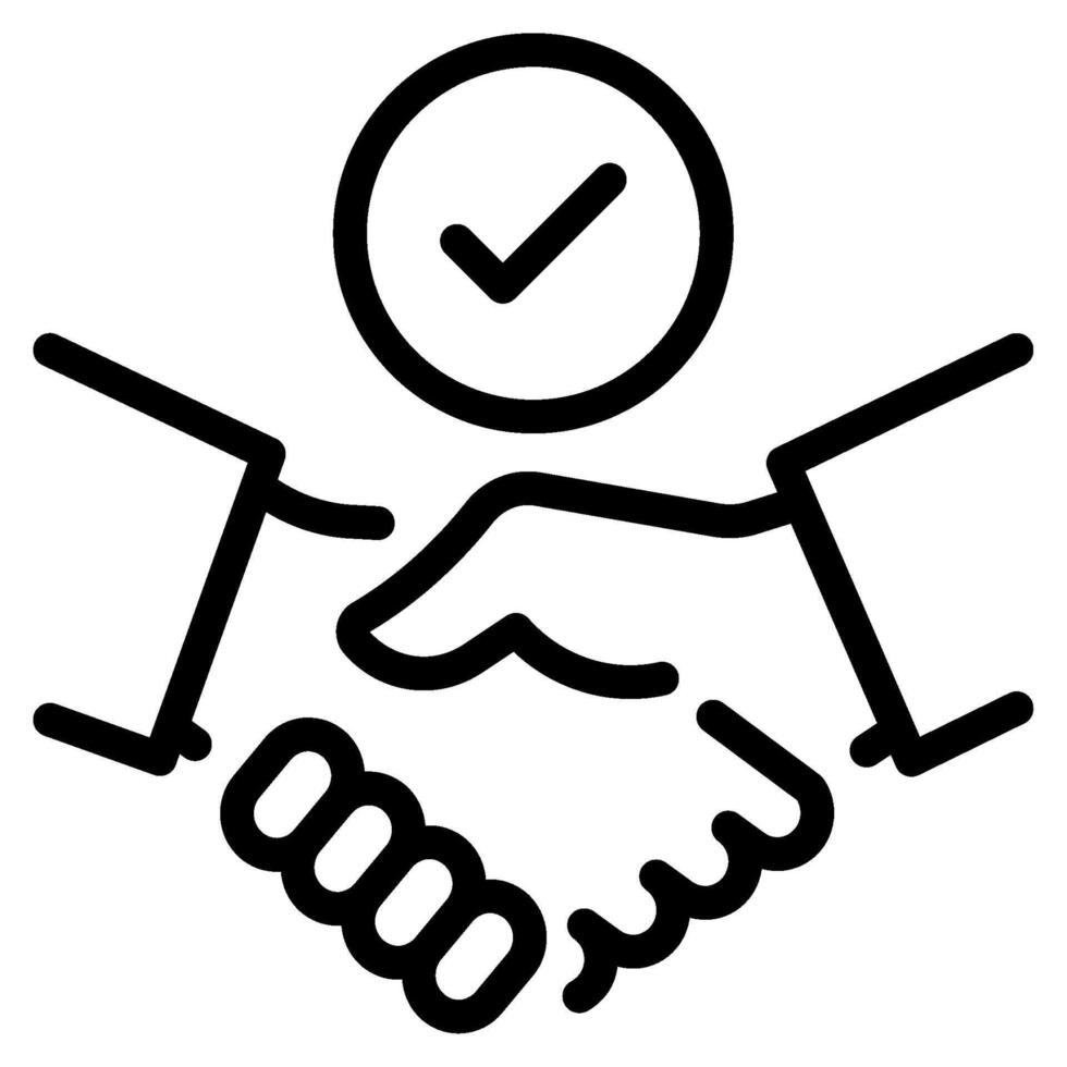 Partnership icon outline style vector