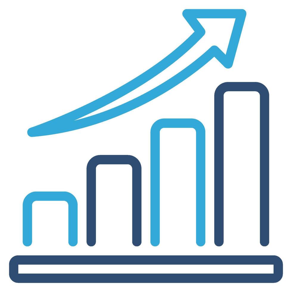 Growth icon outline color style vector