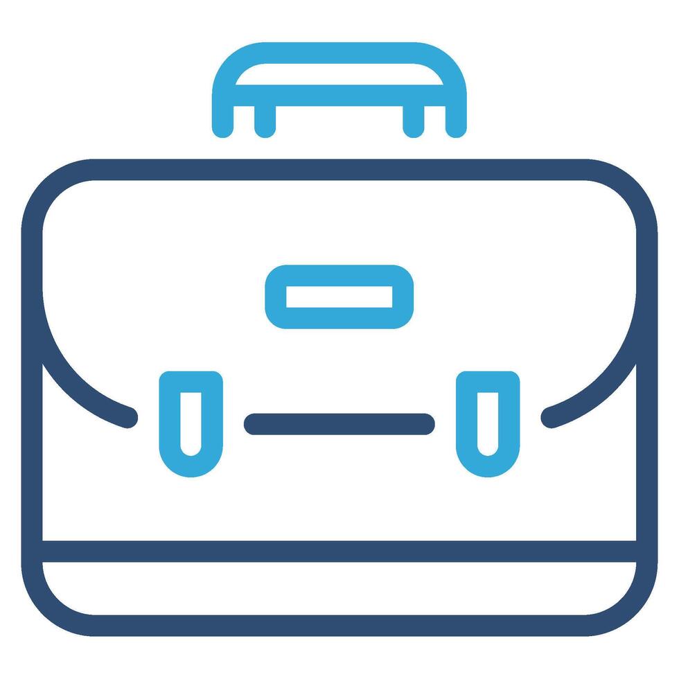 Briefcase icon outline color style vector