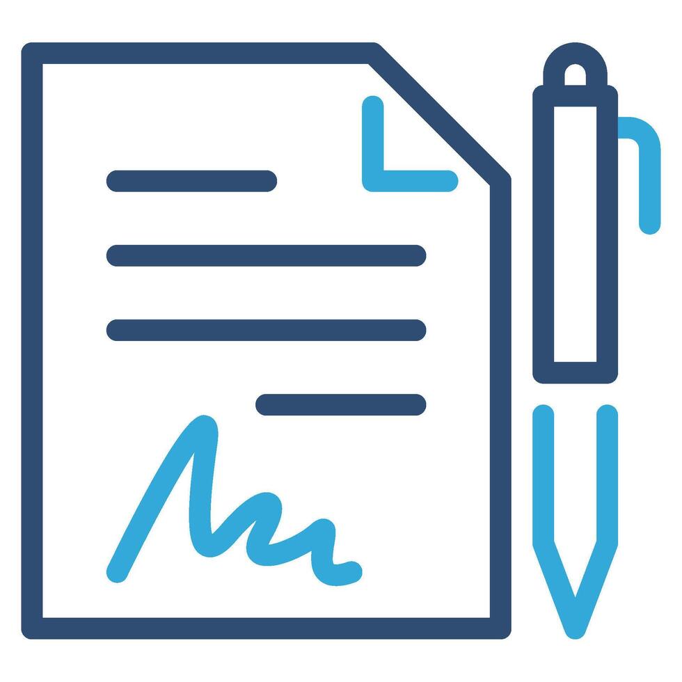 Contract icon outline color style vector