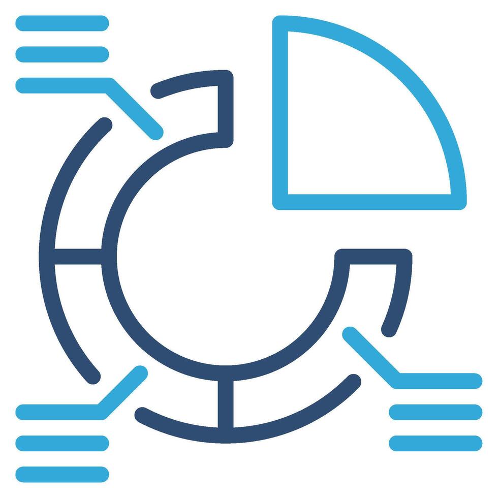 Analytic icon outline color style vector