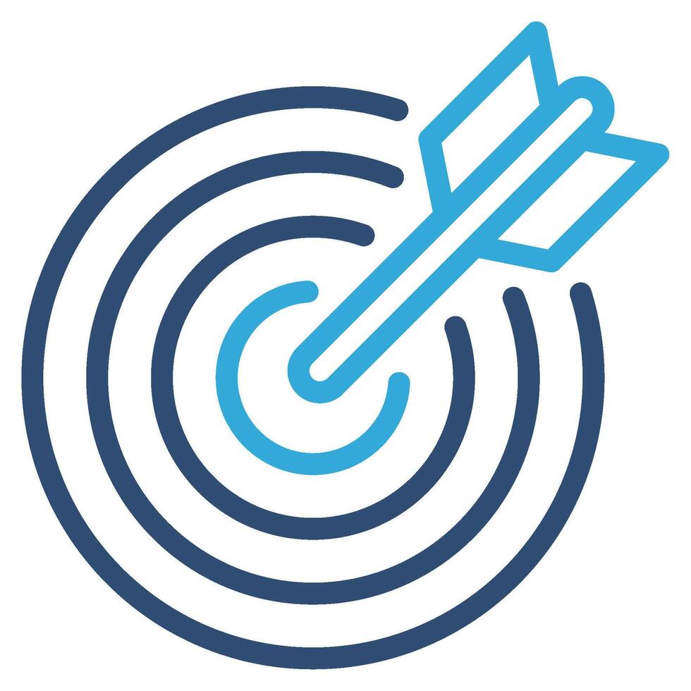 Target icon outline color style vector