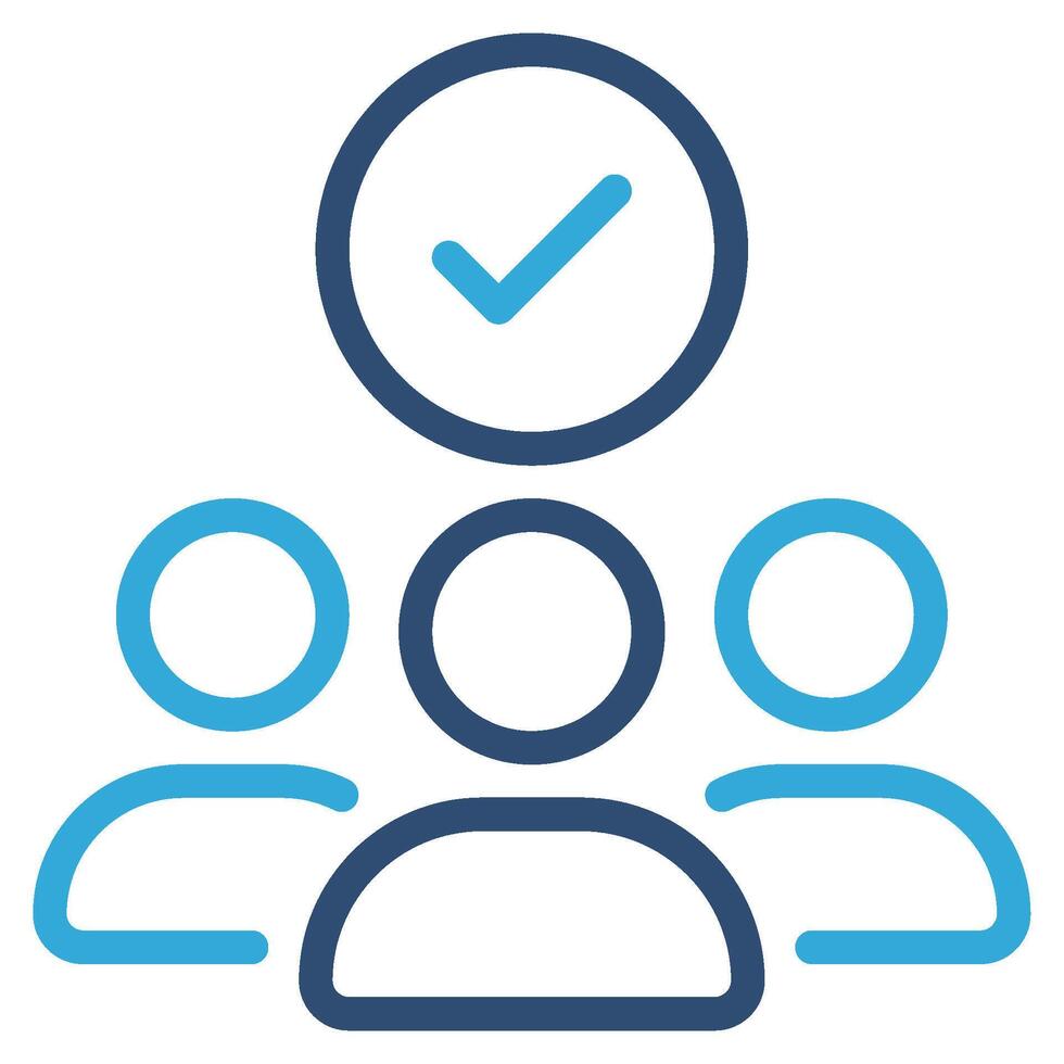 Teamwork icon outline color style vector