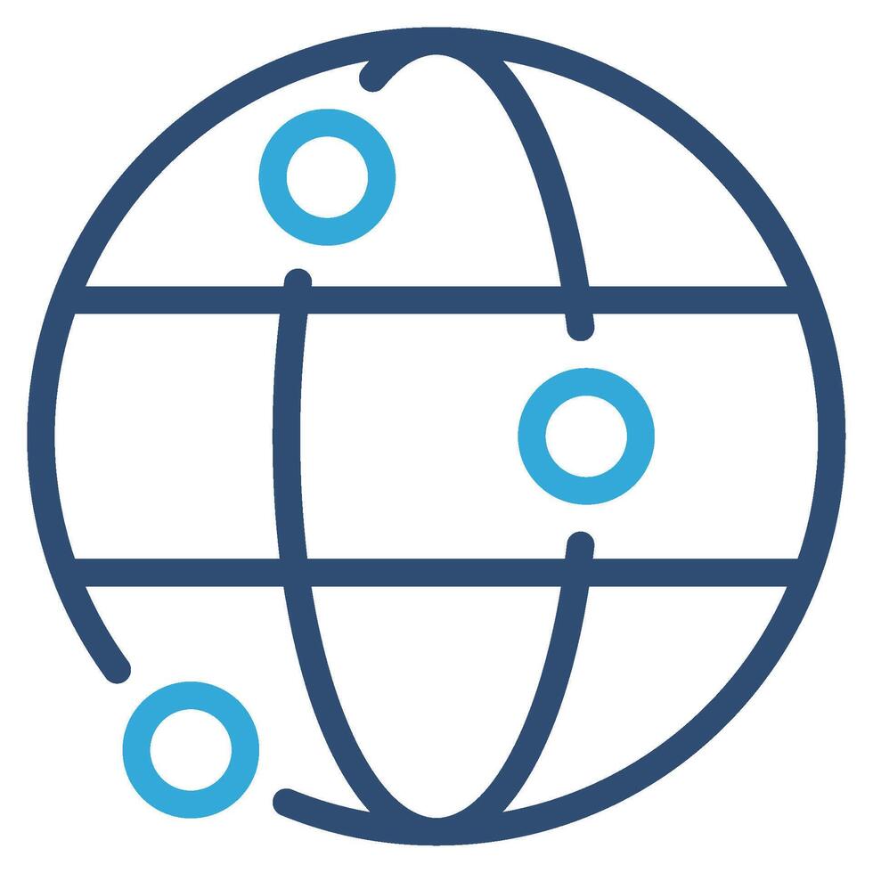Networking icon outline color style vector