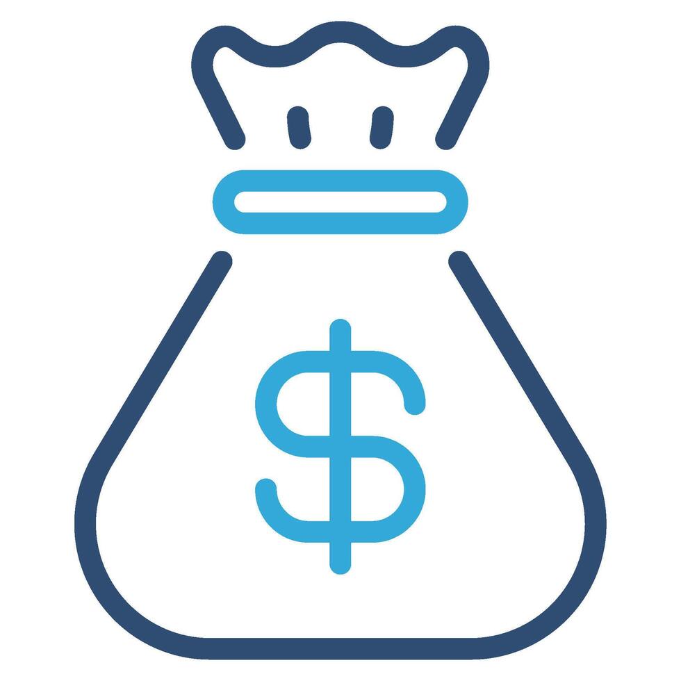 Money Bag icon outline color style vector