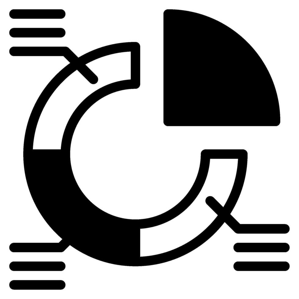 Analytic icon glyph style vector