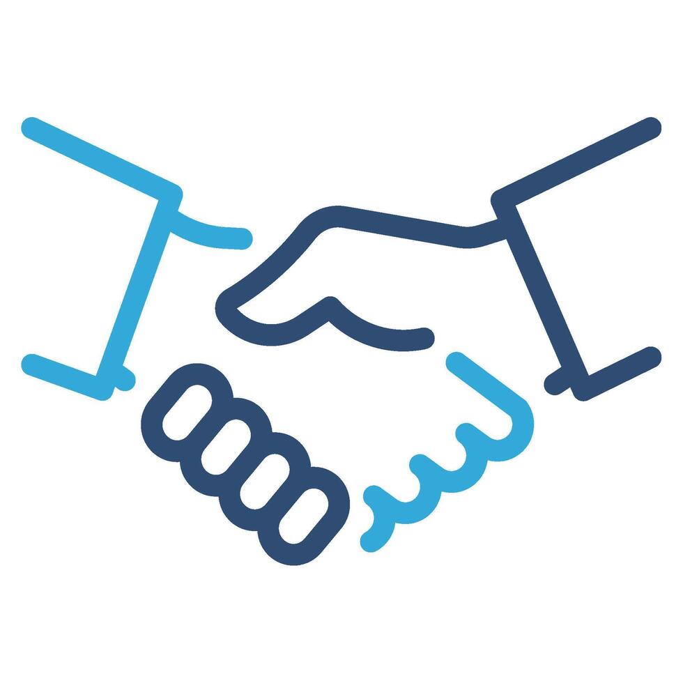 Handshake icon outline color style vector