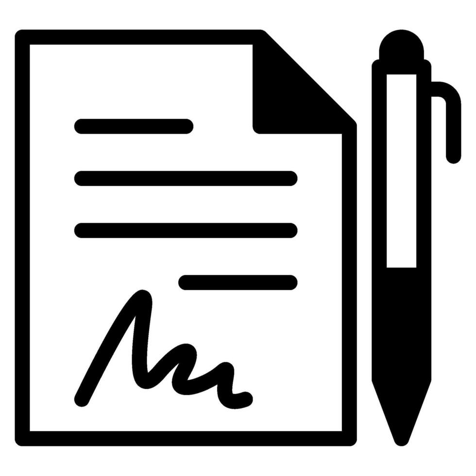 Contract icon glyph style vector