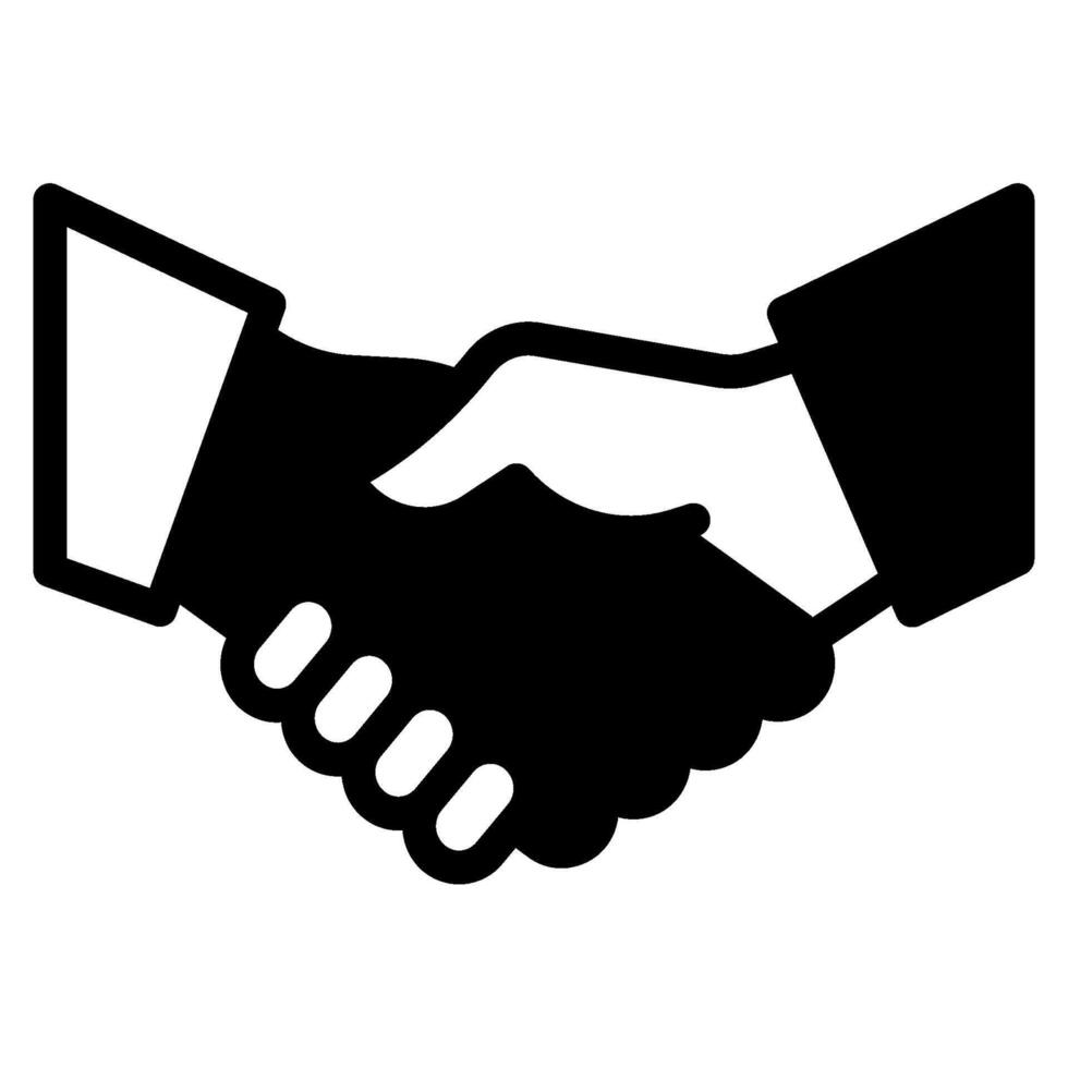 Handshake icon glyph style vector