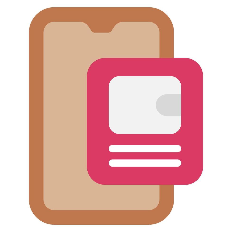 E wallet icon flat style vector