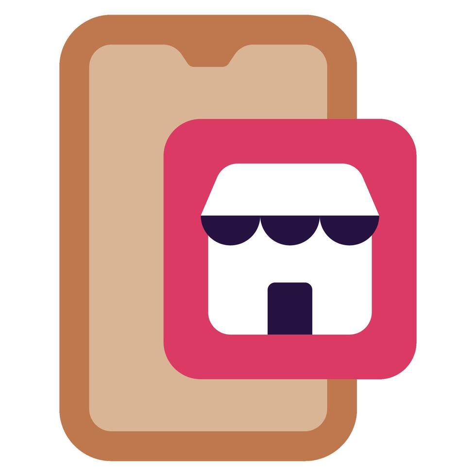 E Store icon flat style vector