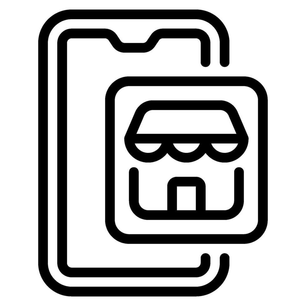 E Store icon outline style vector